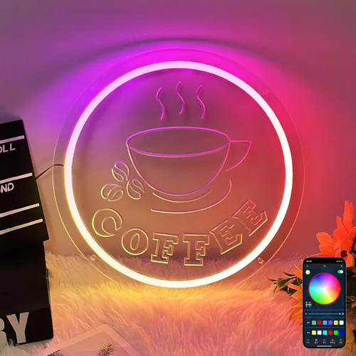 Vista 8 de Letreros de neón de Boba Peace&Love & Boba Regulables de luz de neón con burbujas para té, leche, té, bar, ventanas, decoración de pared