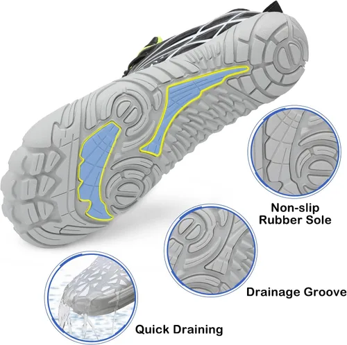 Vista 5 de Scurtain Zapatos de agua unisex para hombre y mujer, de secado rápido, zapatos acuáticos, zapatos de natación, zapatos de playa con drenaje