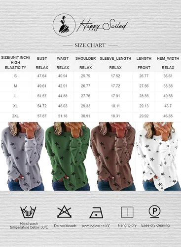 Vista 6 de Happy Sailed Womens Tie Dye Printed Sweatshirt Loose Casual Long Sleeve Crewneck Striped Pullover TopsS-XXL