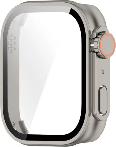 Vista 6 de FitTurn Funda protectora de pantalla compatible con Redmi Watch 6 Watch con funda de vidrio templado HD, marco de color [cobertura completa 3D]