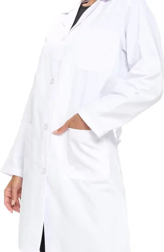 Vista 3 de Natural Uniforms Abrigo médico profesional de manga larga unisex de 40 pulgadas