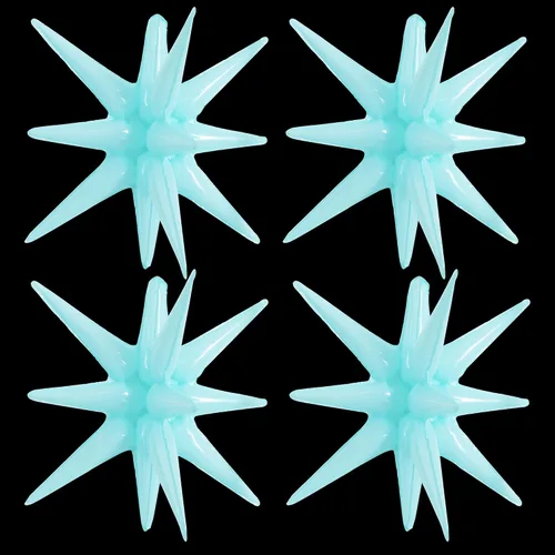 Vista 20 de TONIFUL 4 globos 4D enormes de estrella negra de 22 pulgadas, globos de aluminio de Mylar de estrella explosión para suministros de fiesta, telón
