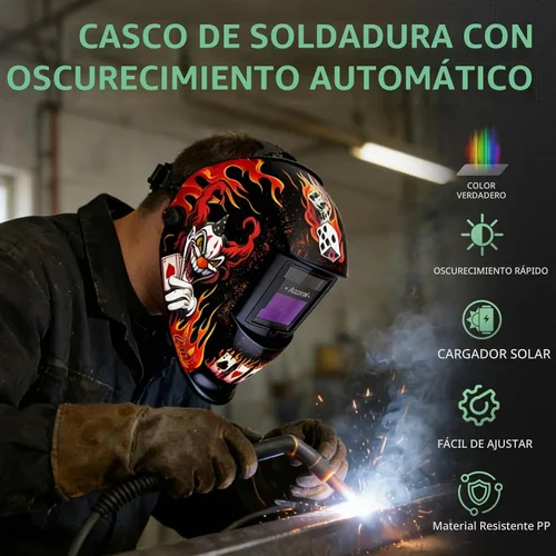Vista 2 de Casco de soldadura con oscurecimiento automático, color verdadero, sombra 4/9-13
