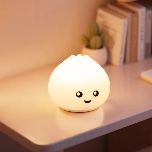 Vista 10 de Luz nocturna para niños, luz nocturna LED de silicona regulable recargable con 7 colores, lámpara de noche para guardería de bebé, lámpara táctil