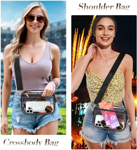 Vista 2 de Bolsa transparente para eventos en estadios, 3 bolsillos para conciertos y eventos deportivos