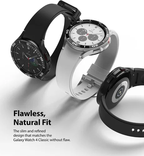 Vista 4 de Ringke - Funda clásica para Samsung Galaxy Watch 4 de 1.811 in [estilo bisel 46-02] Negro (46-02)