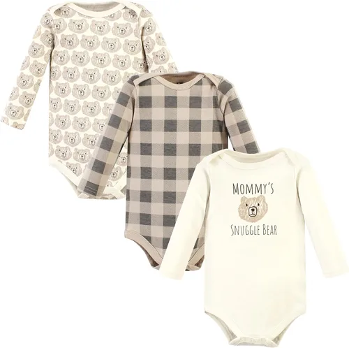 Vista 46 de Hudson Baby Body unisex de algodón de manga larga para bebé, leopardo rosa rojo
