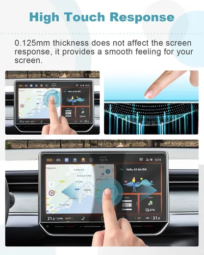 Vista 3 de CDEFG 2 protectores de pantalla para Volkswagen VW Tiguan 2025 2026 de 12.9 pulgadas para Volkswagen VW Tiguan 2025 2026, cubierta de pantalla Nano