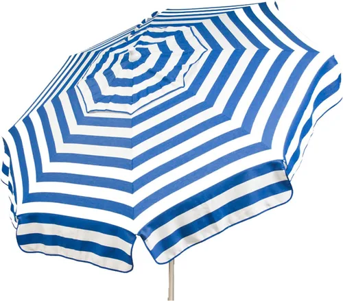 Vista 6 de Heininger DestinationGear 6' Acrylic Striped Pole Umbrella negro y blanco