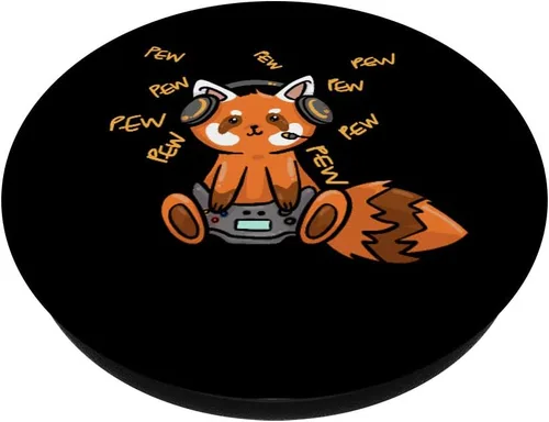 Vista 3 de Gamer - Llave de vaso de panda roja para niños – PopSockets Grip y soporte para teléfonos y tabletas