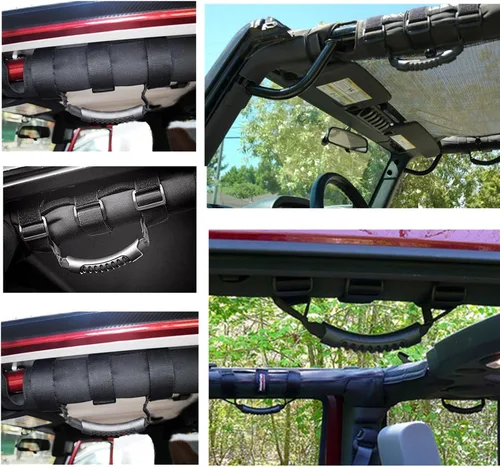Vista 6 de KAFEEK Mango de barra antivuelco compatible con Jeep Wrangler TJ YJ JK (paquete de 2)