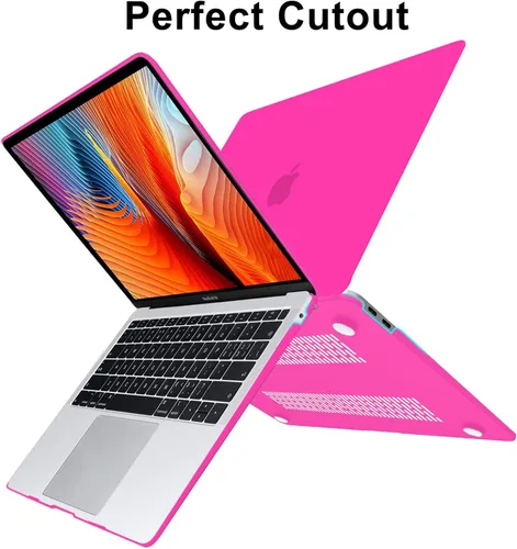 Vista 6 de B BELK - Funda para MacBook Air de 13,3 pulgadas, modelo A2337, A2179, A1932, color rosa brillante MacBook Air Case 2021 2020 2019 2018 M1 Chip