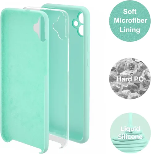 Vista 4 de Funda para Galaxy A04E de 6.5 pulgadas, silicona líquida suave protectora y forro de microfibra antiarañazos, a prueba de golpes, compatible