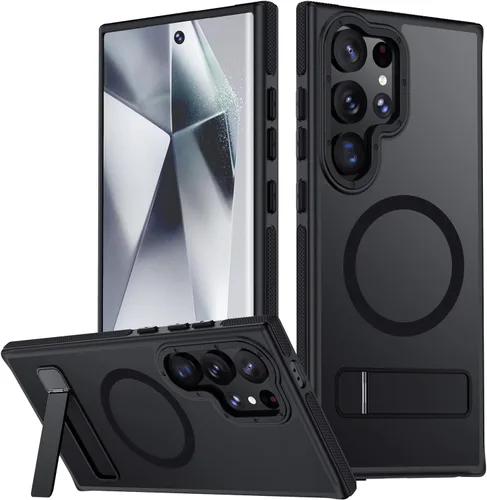 Vista 7 de para Samsung Galaxy S24 Plus, [Compatible con MagSafe], soporte ajustable, funda de grado militar a prueba de caídas, funda translúcida mate