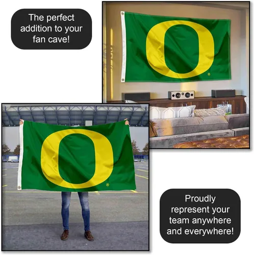 Vista 5 de Bandera de Oregon Green 3x5
