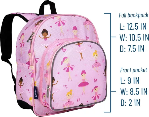 Vista 7 de Wildkin Paquete de mochila de 12 pulgadas con alfombrilla original para siesta (bailarina)