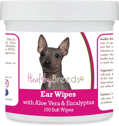 Vista 125 de Healthy Breeds Affenpinscher Toallitas de limpieza de oídos con aloe y eucalipto para perros, 100