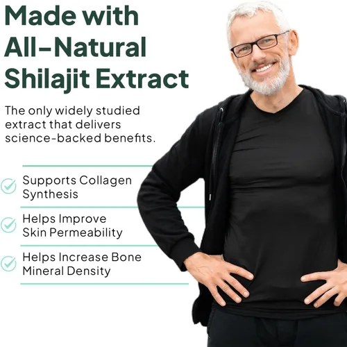 Vista 4 de Organics Ocean Shilajit Una Por Día para Hombres y Mujeres - Suplemento Natural de Shilajit para Anti-Envejecimiento, Fortaleza Ósea, Apoyo Hormonal