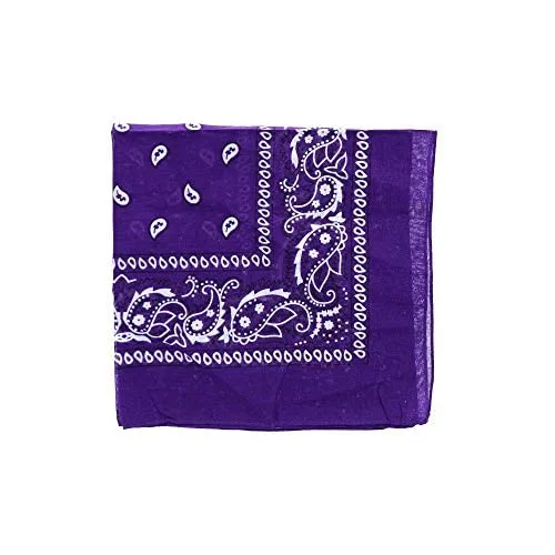 Vista 2 de OCD Bargain - Pañuelos versátiles de cachemira 100 % algodón, para diadema, banda para el cabello, pañuelo, accesorios en (paquete de 5) (morado)