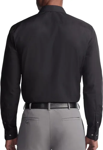 Vista 2 de Van Heusen Mens Dress Shirt Regular Fit Poplin Solid Negro