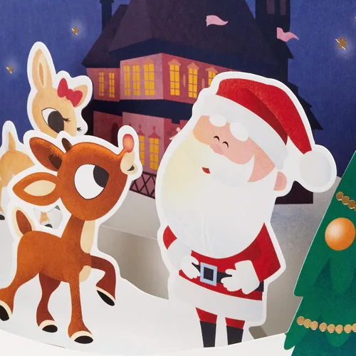 Vista 3 de Hallmark Paper Wonder Tarjeta Emergente de Navidad (Rudolph the Red Nosed Reindeer)