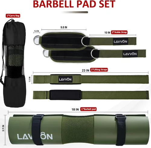 Vista 2 de Barbell Pad Set - Hip Thrusts Pads for Squat&Lunges/Bench Press Bar Padding