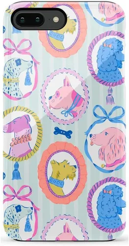 Vista 7 de Casely Funda para iPhone 6/7/8 Plus Todo envuelto Lazos vintage Diseño protector delgado esencial de doble capa
