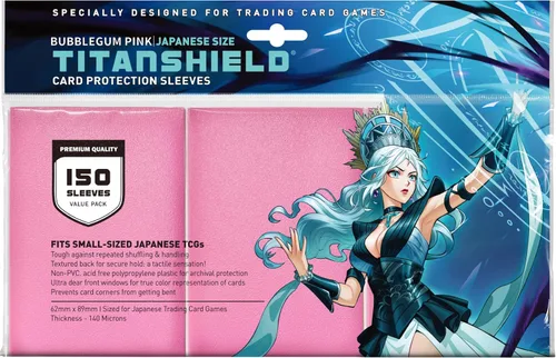 Vista 10 de TitanShield (150 mangas) tamaño pequeño japonés, fundas para tarjetas de comercio para Yu-Gi-Oh, Pelea de cartas Vanguard & More Verde