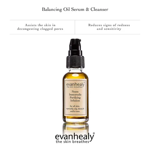 Vista 2 de evanhealy Neem Immortelle Purifying Infusion Suero de aceite facial y limpiador para pieles congestionadas y sensibles Suero minimizador