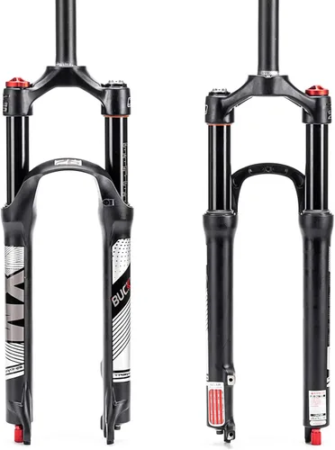 Vista 13 de BUCKLOS Horquilla MTB de Suspensión de Aire de 120mm para Viaje, 26/27.5/29, Ajuste de Rebote 1 1/8 Tubo Recto/Conico QR 9mm, Bloqueo Manual/Remoto