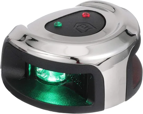 Vista 3 de attwood NV2002SS-7 LightArmor - Luces de navegación de 2 millas, montaje en cubierta, redonda, bicolor, iluminación LED, carcasa inoxidable