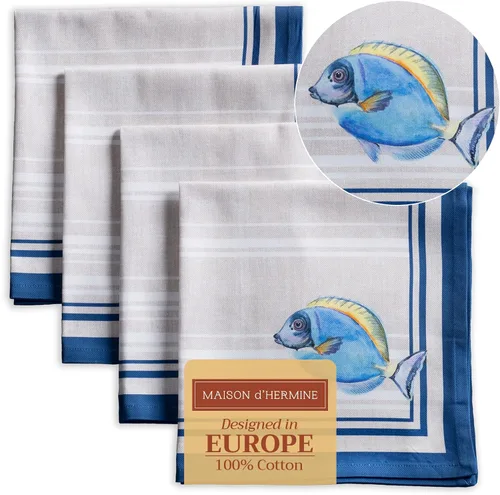Vista 172 de Maison d' Hermine Juego de 4 servilletas de tela 100% algodón, suaves y duraderas, servilletas cuadradas reutilizables para uso diario, lavables