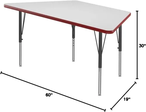 Vista 55 de Correll - Mesa rectangular de 24 x 36 pulgadas, mesa de actividades superior de borrado en seco, altura ajustable (19 a 29), laminado de alta