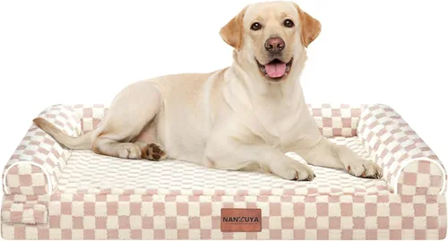 Vista 87 de NANUYA - Cama ortopédica para perros de tamaño mediano/grande, lavable: Camas con almohada para perros de tamaño mediano/grande, sofá de espuma