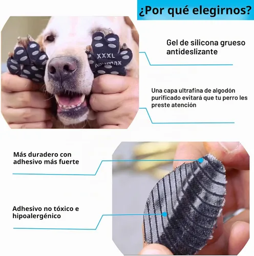 Vista 5 de Almohadillas Antideslizantes de Agarre para Patas de Perro, Almohadillas de Tracción, Calcomanías para Patas de Perro con Almohadilla Autoadhesiva