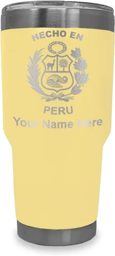 Vista 41 de LaserGram Vaso aislado al vacío de 20 onzas, hecho en Perú, grabado personalizado incluido (negro)