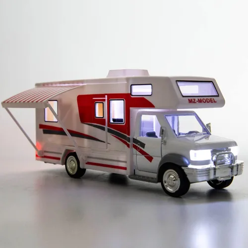 Vista 5 de BDTCTK Escala 1:28 DIY Autocaravana de lujo DIE-CAST Modelo de coche, aleación de zinc, vehículos de tracción fundidos a presión juguetes para niños