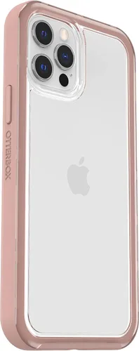 Vista 4 de OtterBox Funda transparente con borde de agarre colorido para iPhone 12/12 Pro - Arcilla Potters (transparente/rosa)