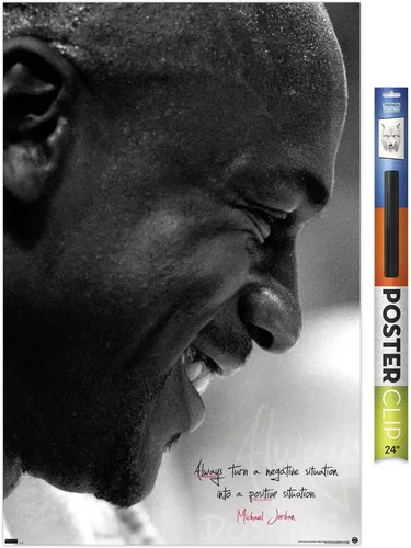 Vista 13 de Trends International Michael Jordan - Póster de pared siempre positivo, 22.4 pulgadas de largo x 14.7 pulgadas, versión enmarcada en madera