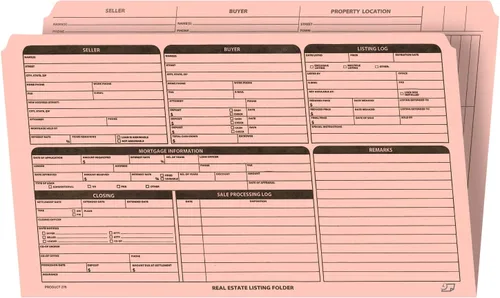 Vista 15 de NextDayLabels - Carpeta de listado de bienes raíces - Lista de panel derecho, preimpresa en cartulina duradera con lista de verificación de cierre