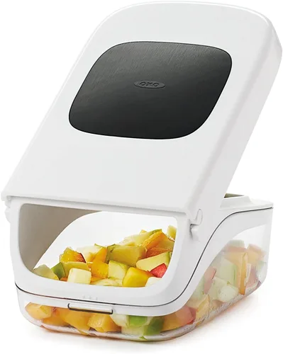 Vista 11 de OXO Good Grips - Picadora de verduras y cebollas con apertura fácil de verter, color blanco (paquete de 12)
