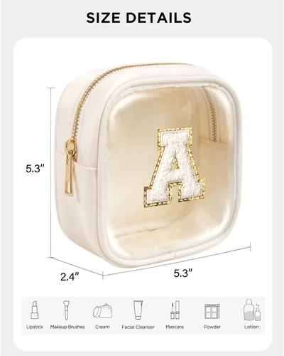 Vista 2 de KOTORA Bolsa de Maquillaje Inicial, Bolsa de Viaje de Artículos de Aseo, Bolsa de Maquillaje Transparente, Bolsas de Cosméticos Organizadoras