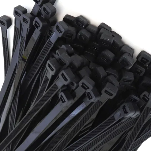 Vista 7 de Paquete de 25 cables resistentes de 16 pulgadas, 175 libras, correa de amarre de cable con cremallera, envoltura de nailon negro UV