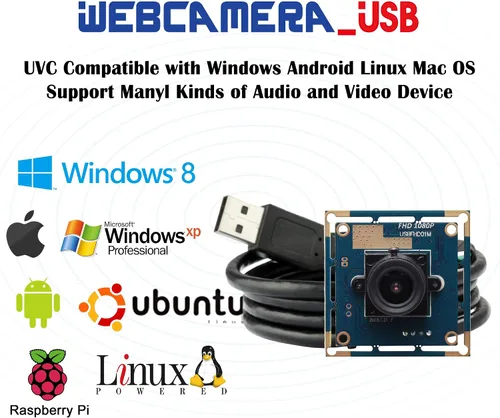 Vista 6 de Módulo de cámara USB 1080P gran angular de alta velocidad 0.142 in lente PC cámara para computadora Mini UVC USB2.0 Lightburn Cámara OV2710 Cámara
