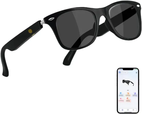 Vista 17 de Anteojos inteligentes con Bluetooth, IPX5 impermeables y anti-luz azul, anteojos de audio inteligentes con toque inteligente, altavoz de oído