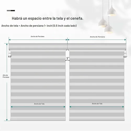 Vista 8 de Changshade - Persianas motorizadas inteligentes de cebra, con control remoto para ventanas de interior, panel solar eléctrico