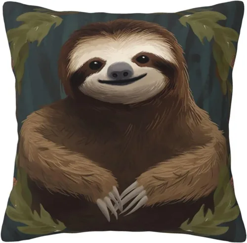 Vista 9 de Fundas de almohada con estampado de perezoso, fundas de cojín suaves para sofá, fundas de cojín duraderas, fundas de almohada cuadradas
