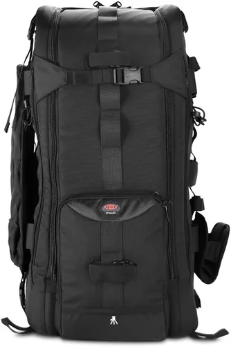 Vista 9 de Mochila impermeable para cámara DSLR grande con compartimentos para laptop de 17 pulgadas, cubierta para lluvia, soporte para trípode, funda