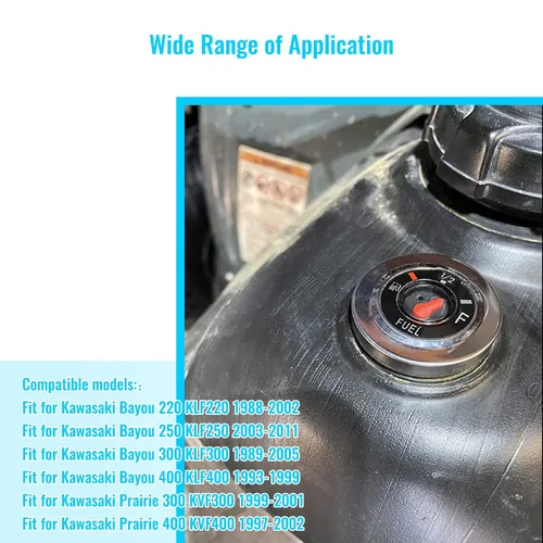 Vista 2 de Medidor de Tanque de Combustible para ATV Compatible con Kawasaki Bayou 220 250 300 400 KLF220 KLF250 KLF300 KLF400 y Prairie 300 400 KVF300 KVF400