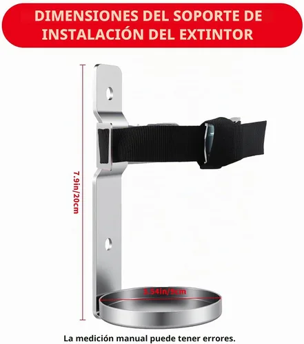 Vista 3 de Soporte para extintor de incendios, soporte de metal, acero inoxidable de 2.5 libras, 1 unidad